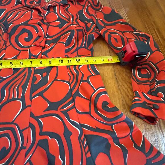 Vintage Eleanor Brenner Couture Orange & Black Mod Print Dress 1970s Size Small - Picture 15 of 16